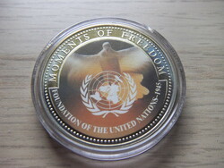 10 Dollars the founding of the UN (1945) Liberia 2001 in a sealed capsule