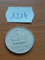 Norway 1 kroner 1978 copper-nickel, v. King Olav 1314