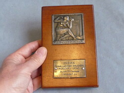 Dezső Erdey plaque silver-plated plaque Jenő Horányi founding member Ganz photo club 25-year commemorative plaque
