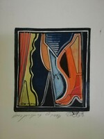 Concert abstract ink colored pastel watercolor without frame