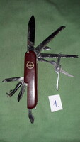 Old steel Swiss Army knife with vinyl handle multifunctional knife according to the pictures 1.