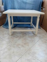 Vintage white wooden solid smoking table