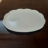 White Herend porcelain oval cake serving plate