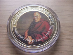 10 Dollars the Dalai Lama (1989) Liberia 2001 in sealed capsule
