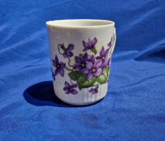 Zsolnay violet flower patterned porcelain mug