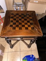 Tin German chess and card table