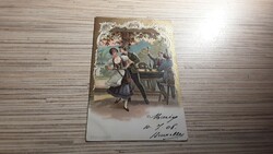 Antique romantic embossed postcard.