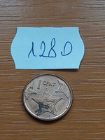 Bahamas 1 cent 2009 starfish, zinc copper plated 1280