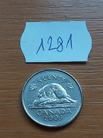 Canada 5 cents 2003 beaver, ii. Elizabeth, steel nickel 1281