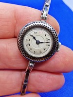 Beautiful antique silver niello decorated women's jewelry watch !!!