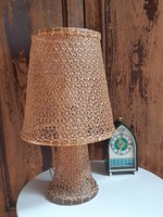 Vintage keleti stílusú rattan asztali lámpa