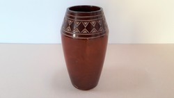 Hand-carved wooden ornament vase