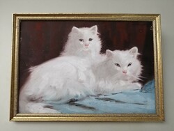 Cats - labeled painting