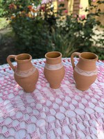 Retro folk ceramic small ornaments, jug, jug 3 pieces for sale!