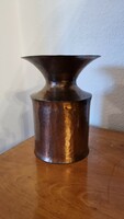 Dömötör industrial artist's vase, red copper - signed