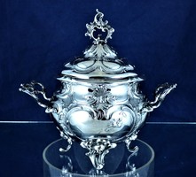 Dazzling, antique silver bonbonier, Russian, ca. 1880!!!