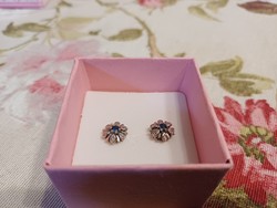 A pair of diamond and sapphire stone earrings for sale!