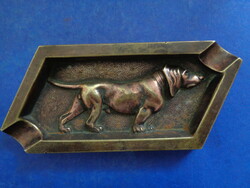Bronze dachshund ashtray ca 1920