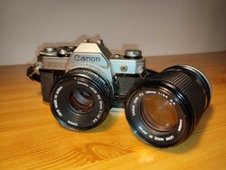 Read description! Canon ae-1 fd 50mm f1.8 And 135mm f3.5 Lenses slr camera