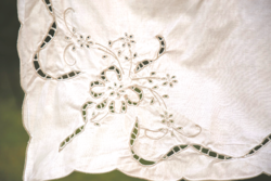 Old embroidered riselt festive tablecloth table centerpiece 87 x 80