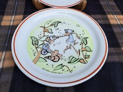 Zsolnay porcelán vizipók csodapók mintás tányér lapostányér nosztalgia