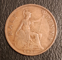 1927 England King George V (1910-1936) Half Penny (1610)