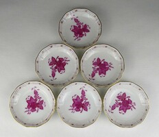 1R659 Lila Apponyi mintás Herendi porcelán tálka 6 darab