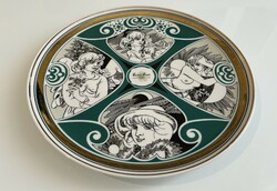 Limited edition porcelain wall plate designed by László Jurcsák Hollóháza