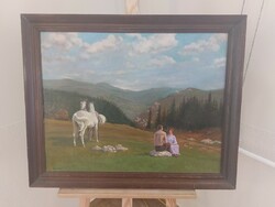 (K) Marosfalvi antal painting 75x60 cm with frame