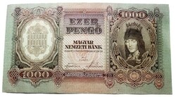 Bankjegy 1000 Pengő 1943  Szálasi  Ritka aUNC