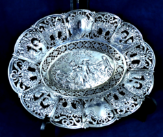 Beautiful antique silver offering, German, ca. 1890 !!!