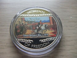 10 Dollar Simon Bolivar's War (1819) Liberia 2004 in sealed capsule