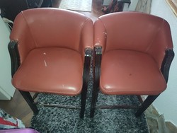 Leather and wooden bar stools for sale.