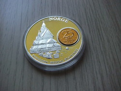 25 Öre 1994 Norway large commemorative medal 2 in one + certificate