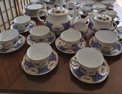 Zsolnay Marie Antoinette hibátlan porcelán 8 személyes teás készlet, 19 db