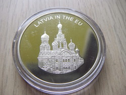 United Europe commemorative medal 100 lira Latvia 2004 in sealed unopened capsule + certificate