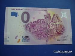 San marino 0 euro 2019 holy marinus! Rare memory paper money! Unc!