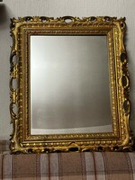 Antique mirror in a large size beautiful frame from a German legacy for sale 70 x 60