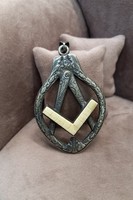 Antique silver pendant - masonic