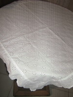 Beautiful white floral Madeira tablecloth