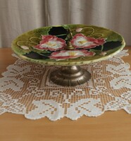 Serving bowl with silver base (fruit or cake)