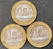 Franciaország 10 frank LOT (3DB)