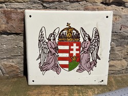 Enamel plaque, Hungarian coat of arms, bid