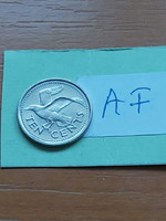 Barbados 10 cents 2009 bonaparte seagull, copper-nickel #af