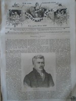 D203410 p197 József Besédes - Magyarkanizsa - Dunaföldvár - woodcut and article - 1866 newspaper front page