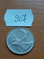 Canada 25 cents 1979 ii. Queen Elizabeth, nickel, reindeer (caribou) 907