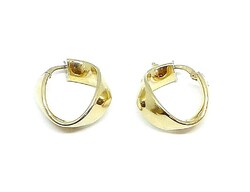 Gold twisted hoop earrings (zal-au125120)