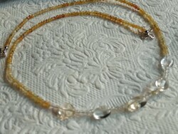 Citrine - yellow sapphire gemstone 925: silver necklace
