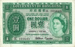 10 dollár 1957 Hong Kong