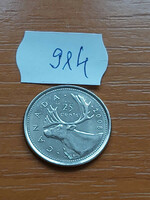 Canada 25 cents 2008 ii. Queen Elizabeth, reindeer (caribou) 914